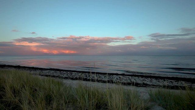 Cinematic view of the beach of Beddingestrand in Sweden.