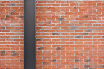 Steel structure and red brick wall texture