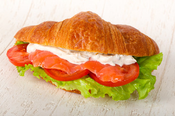 Croissant with salmon
