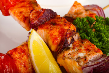 Salmon skewers