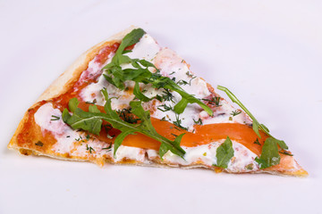 Pizza with salmon