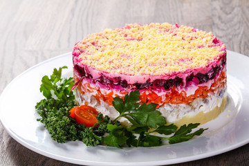 Russian herring salad