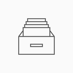 drawer icon, tray vector