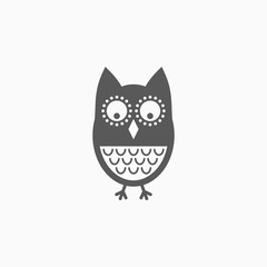 owl icon, bird vector