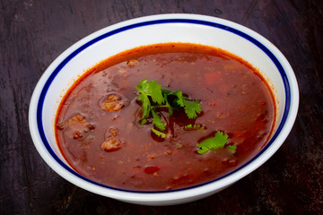 Tomato soup with meat