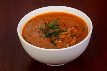 Russian traditional soup Rassolnik