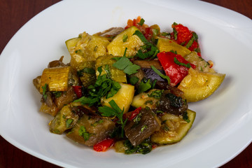 Baked vegetables salad