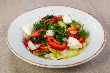 Salad with mozzarella