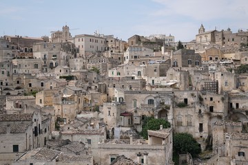 Fototapeta na wymiar Ancient town of Matera, Basilicata, Italy. Its historical center 