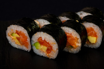 Japanese roll with salmon