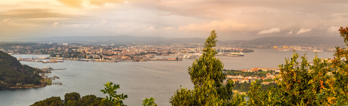 Panoramic view from Bailadora lookout in Ares - Spain