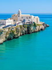 The coast and the houses of Vieste, Gargano, Puglia