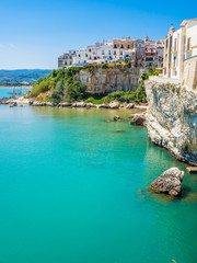 The coast and the houses of Vieste, Gargano, Puglia