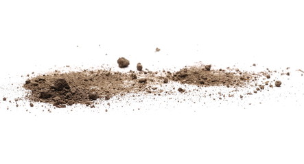 Dirt pile isolated on white background, with clipping path, side view