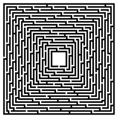 Square maze on a white background with black lines