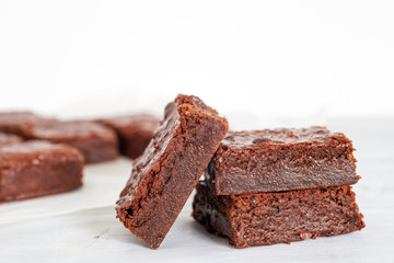 homemade chocolate fudge brownies freshly bake