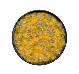  top view passion fruit on white background