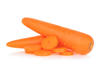 fresh carrots isolated on white background