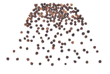 Top view of pepper corn isolated on white background