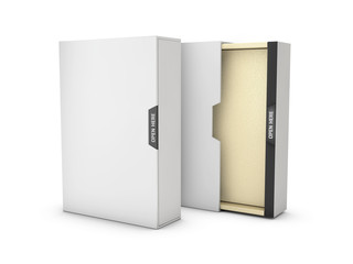 Product Cardboard Package Box. 3d Illustration Isolated On gray Background