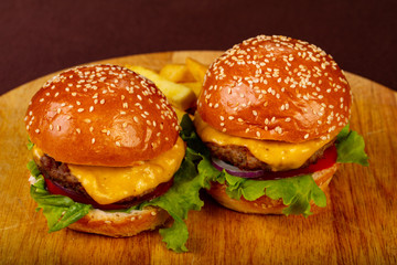 Tasty homemade burger