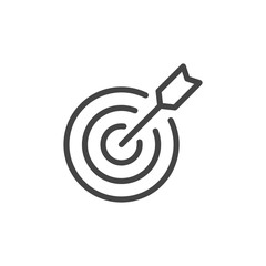Target with arrow vector icon, achievement illustration