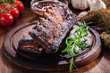 Spicy barbecued pork ribs