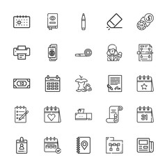 Collection of 25 paper outline icons
