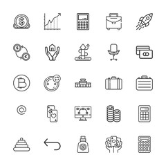 Collection of 25 finance outline icons