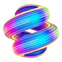 Photo sur Plexiglas Vague abstraite Vagues de forme torsadée abstraite holographique pour un design tendance