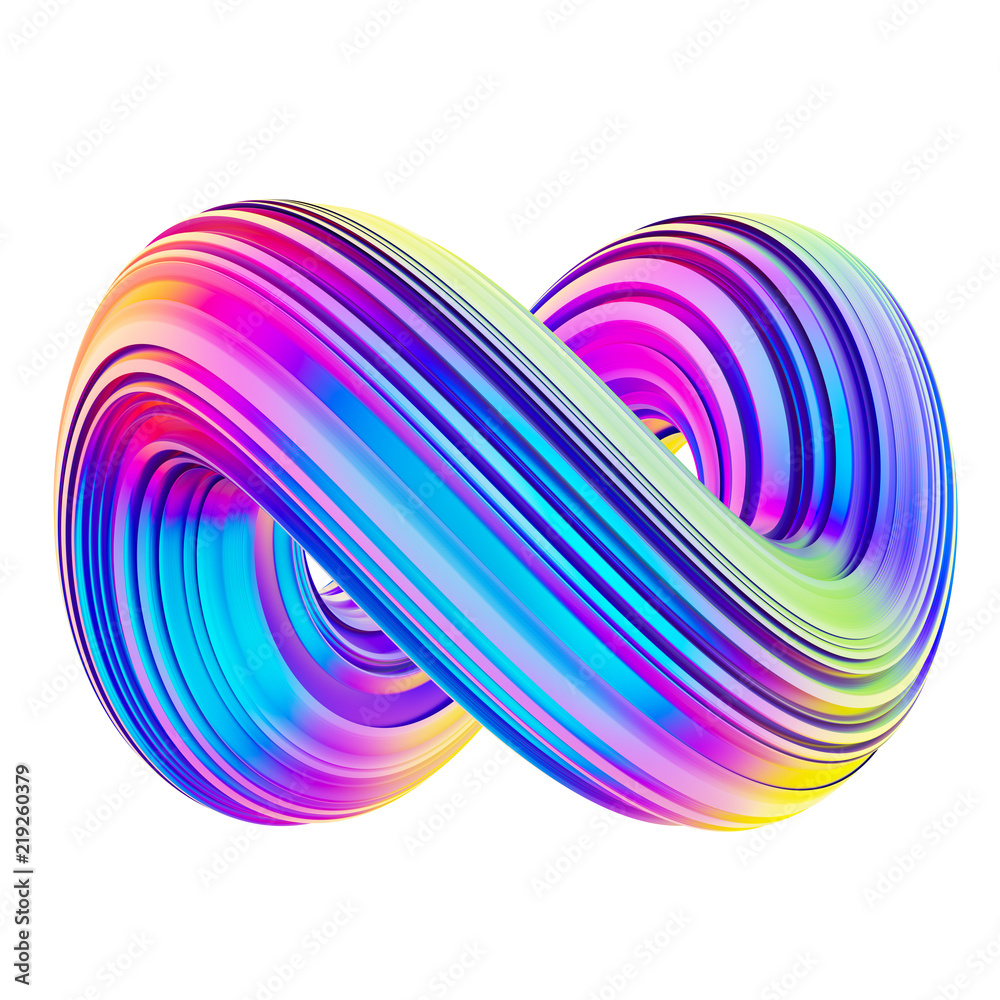 Poster Holographic abstract mobius twisted shape design element