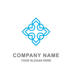 Blue Hexagon Decorative Ornament Logo Vector Illustration 