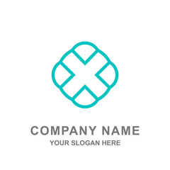 Obraz premium Simple Blue Hexagon Ornament Logo Vector Illustration