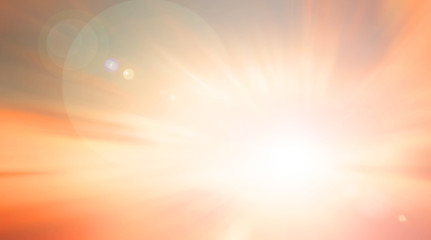 World environment day concept: Sun light and abstract blurred autumn sunrise background