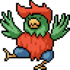 vector pixel art bird monster