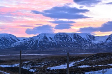 Mountains in the distance in Iceland