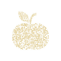 Apple made of golden hexagonal pattern