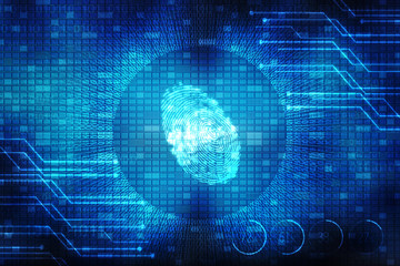 Fingerprint Scanning Technology Concept 2d Illustration
