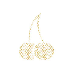 Cherry made of golden hexagonal pattern