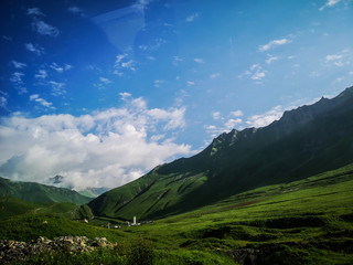 Green mountains during a summer