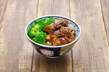 teriyaki chicken rice bowl, japanese food