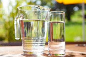 Wasserkrug, Wasserglas, Getränk