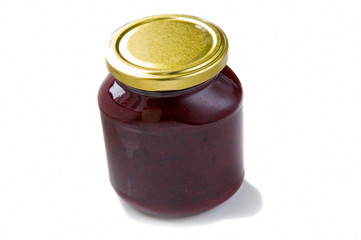 Black Currant Jam in Glass Jar