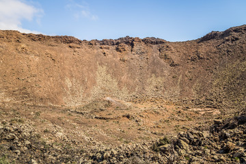 Caldera de Gairia volcano cone in Fuerteventura, Canary Islands, Spain.