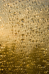 background of raindrops on window glass, close up