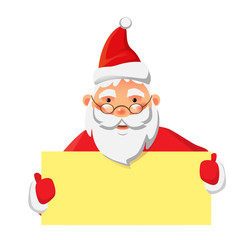 Santa Claus holding poster