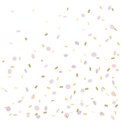 Obraz premium Pink and Golden Confetti isolated on white background, vector illustration