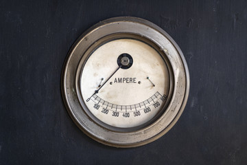 Old ammeter in a factory.