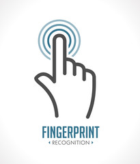 Logo - fingerprint recognition - biometric access control system concept 