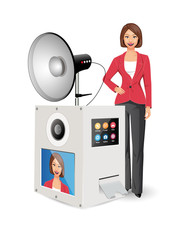 Photobox concept - photo camera with flashlamp - selfie maker